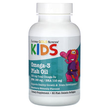 Load image into Gallery viewer, Kids&#39; Premium Omega-3 Fish Oil Softgels, Natural Strawberry, 60 Count Bottle