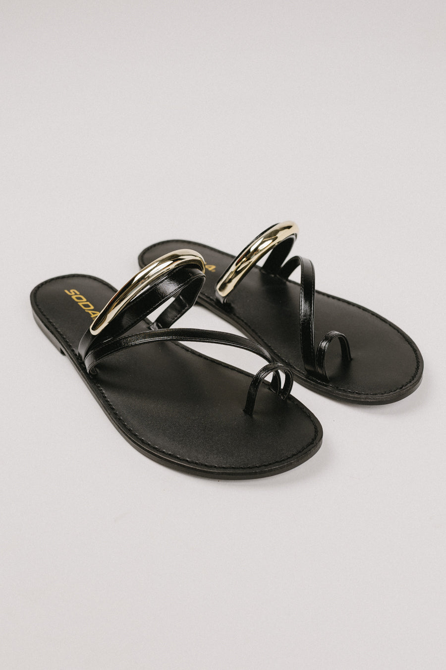 Toby Black Slip-On Sandals