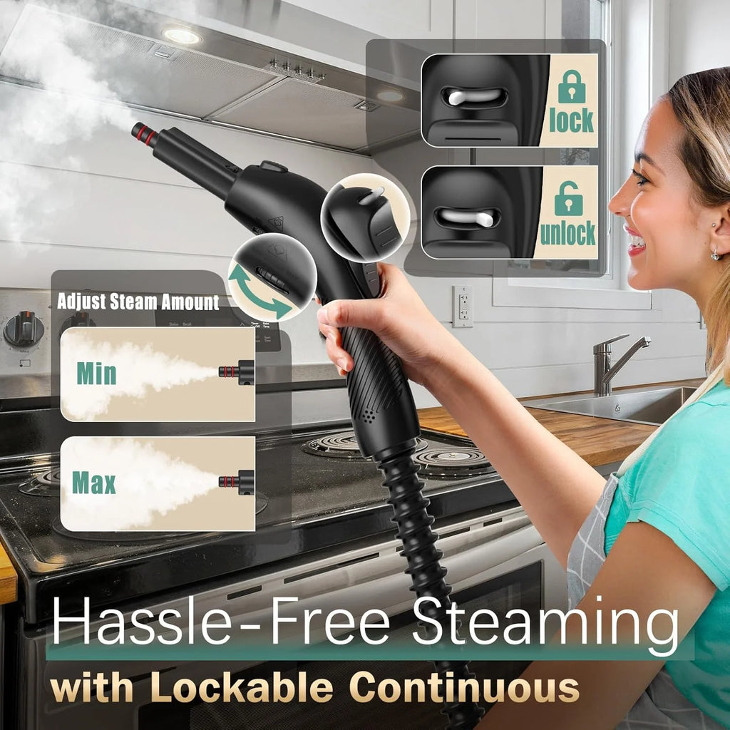 Steam Cleaner with 28 Accessories for Home, 1800W Powerful Multipurpose Steam Mop with 1.5L Tank for Floor Cleaning,Hot Sale