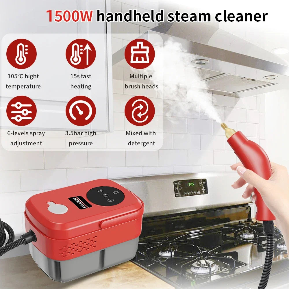 High-Pressure Electric Steam Cleaner – Handheld High-Temperature Sterilizing Steamer for Home & Kitchen