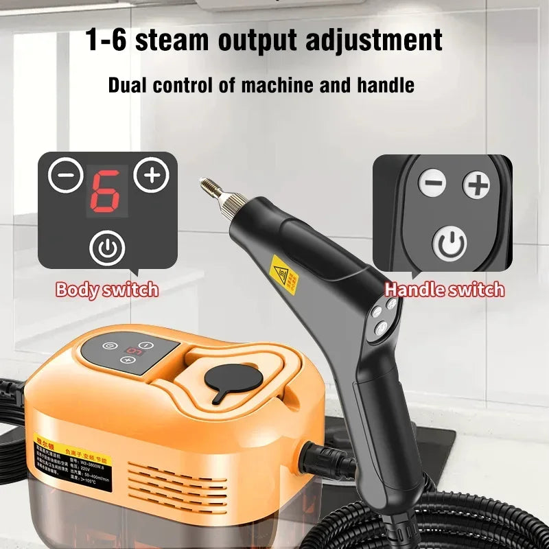 2500W Handheld Steam Cleaner – Multifunction High-Temperature Cleaning for AC, Kitchen Hood, Car & Home