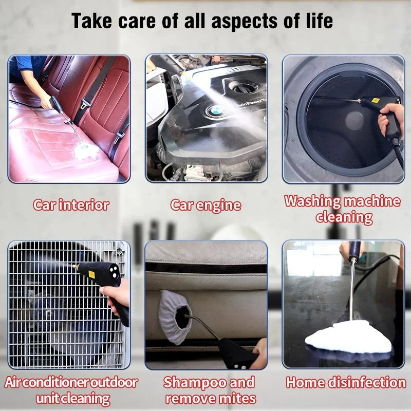 2500W Handheld Steam Cleaner – Multifunction High-Temperature Cleaning for AC, Kitchen Hood, Car & Home