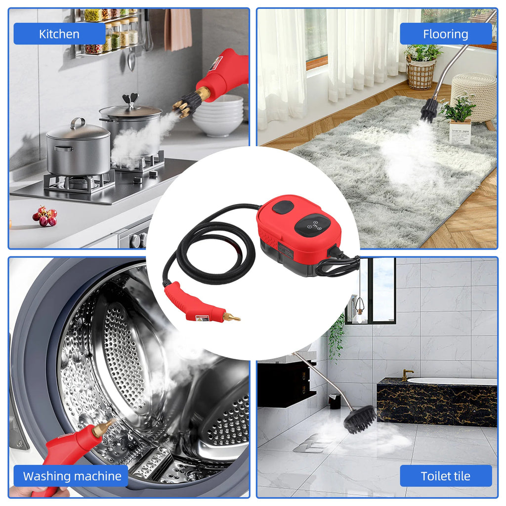 2500W High-Pressure Steam Cleaning Machine – 1100ml Handheld Pressurized Steam Cleaner for Home & Car