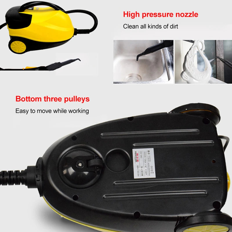 High Steam Cleaner Kill Mites Disinfector Home Kitchen 2000W Electric Steam Cleaner for Stain Removal, formaldehyde, Floor, car