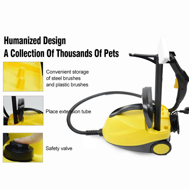 High Steam Cleaner Kill Mites Disinfector Home Kitchen 2000W Electric Steam Cleaner for Stain Removal, formaldehyde, Floor, car