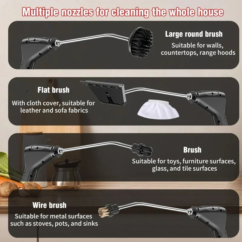 2500W Handheld Steam Cleaner – Multifunction High-Temperature Cleaning for AC, Kitchen Hood, Car & Home